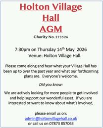 Village Hall AGM - 14th May